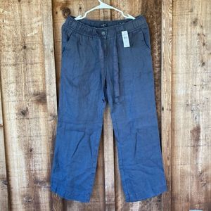 Ann Taylor Loft Marisa Drawstring Waist Strait-leg Gray Casual Pants/Trousers